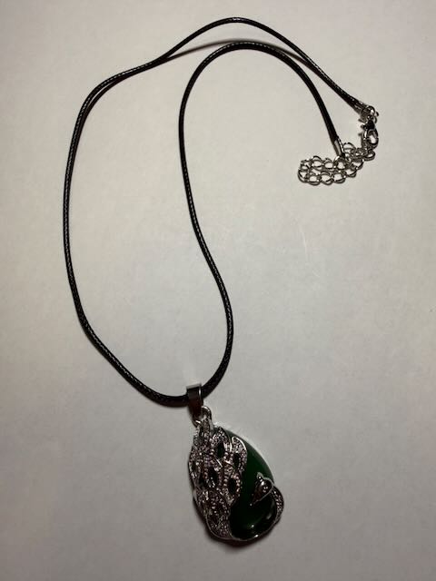 Peacock Filigree, Midnight Jade — Midnight Jade & Silver