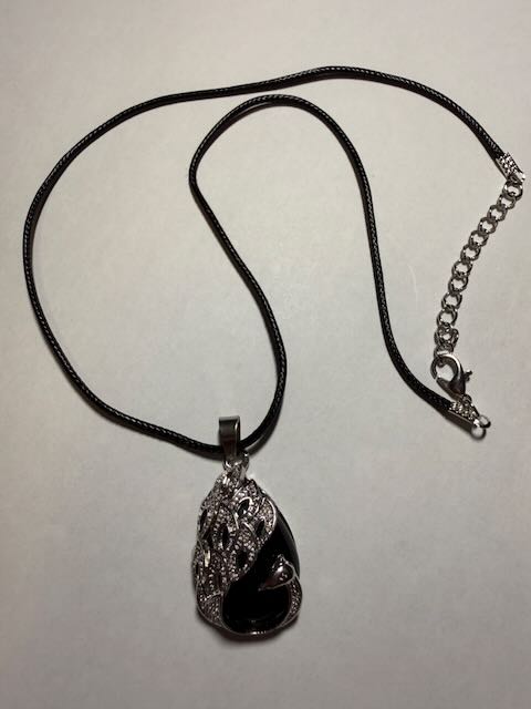 Peacock Filigree, Obsidian — Obsidian & Silver